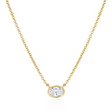 Oval Diamond Bezel Set Pendant