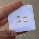 Custom Trilogy Studs, White Gold
