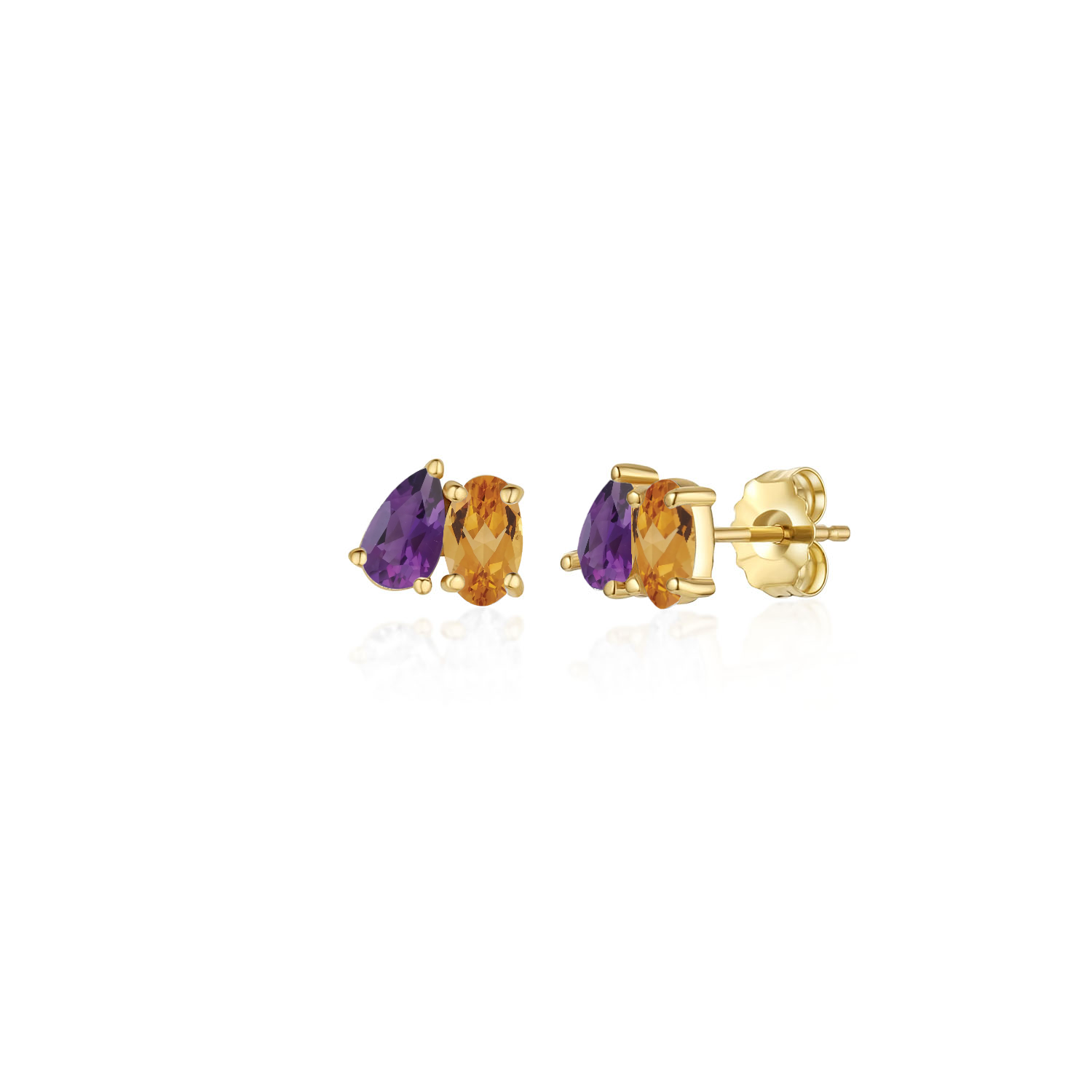 Custom Toi et Moi Studs, Prong Set