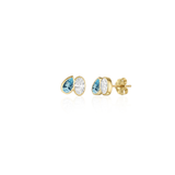 Custom Toi et Moi Studs, Bezel Set