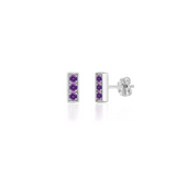 Trilogy Stud Earrings, Amethyst