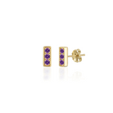 Trilogy Stud Earrings, Amethyst