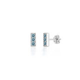 Trilogy Stud Earrings, Aquamarine