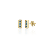 Trilogy Stud Earrings, Aquamarine