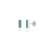 Trilogy Stud Earrings, Emerald