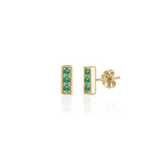 Trilogy Stud Earrings, Emerald