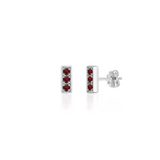 Trilogy Stud Earrings, Garnet