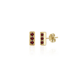 Trilogy Stud Earrings, Garnet