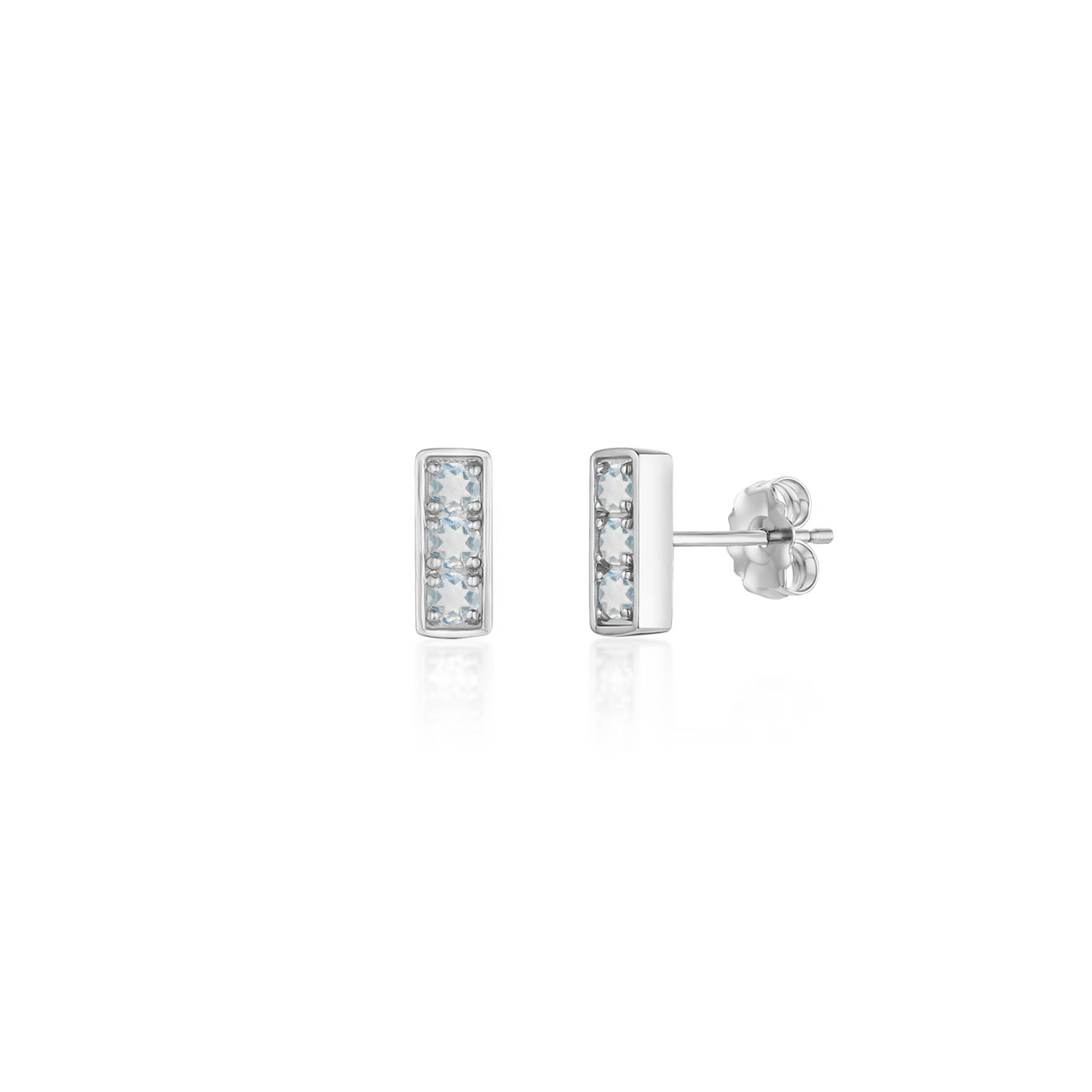 Trilogy Stud Earrings, Moonstone