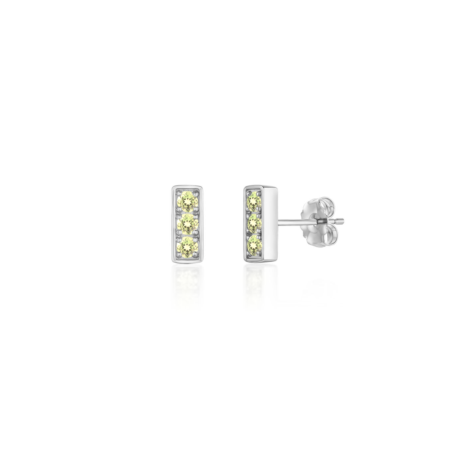 Trilogy Stud Earrings, Peridot