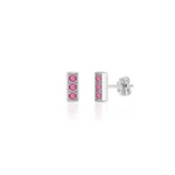 Trilogy Stud Earrings, Pink Tourmaline