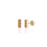 Trilogy Stud Earrings, Pink Tourmaline