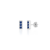 Trilogy Stud Earrings, Sapphire