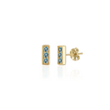 Trilogy Stud Earrings, London Blue Topaz